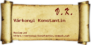 Várkonyi Konstantin névjegykártya